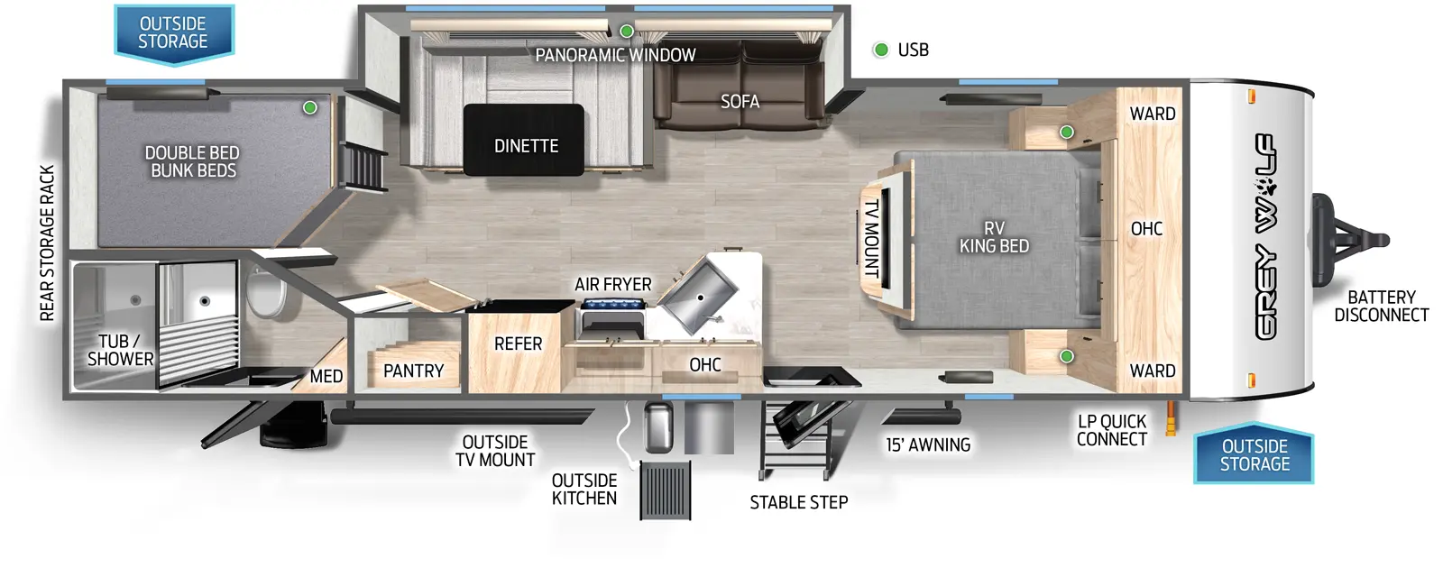 Grey Wolf 26DBH Floorplan